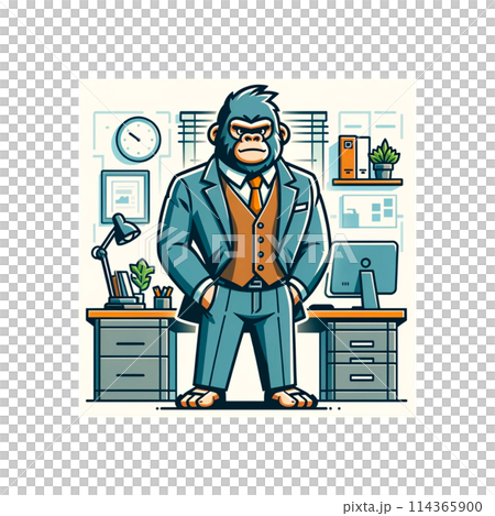 Illustration of a talented gorilla president Illustration of a talented gorilla president 114365900
