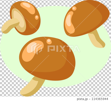 シンプルで可愛いなめこのイラスト 114365944