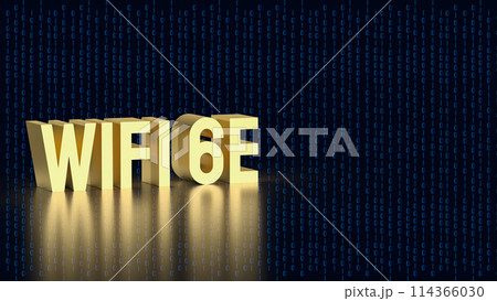 The gold Wi Fi 6E for technology concept 3d rendering. 114366030