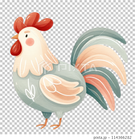 Cute Farm Animals Watercolor Clipart 114366282