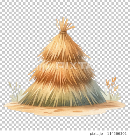 Cute Farm Animals Watercolor Clipart 114366301