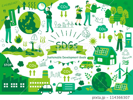 SDGs 持続可能な社会 素材集 SDGs 持続可能な社会 素材集 114366307