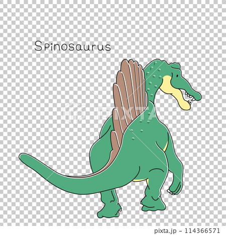かわいい恐竜　スピノサウルスの後ろ姿 114366571