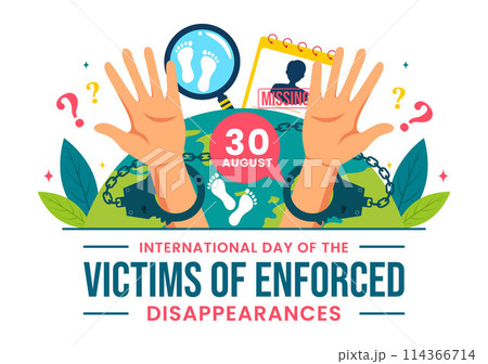 International Day of the Victims of Enforced Disappearances Vector Illustration on August 30 with Missing Person or Lost People in Flat Background 114366714