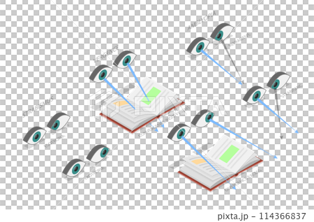 3D Isometric Flat Conceptual Illustration of Binocular Vision Disorders, Medical Sight Health Problems 3D Isometric Flat Conceptual Illustration of Binocular Vision Disorders, Medical Sight Health Problems 114366837