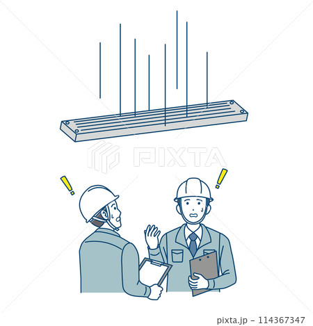 建設事故 鉄骨落下による事故のイラスト 建設事故 鉄骨落下による事故のイラスト 114367347