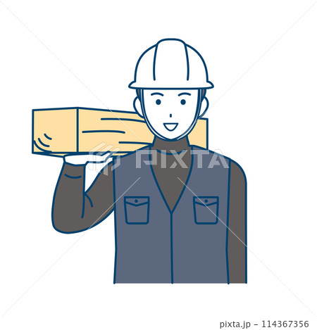 大工　土方の男性のイラスト 114367356