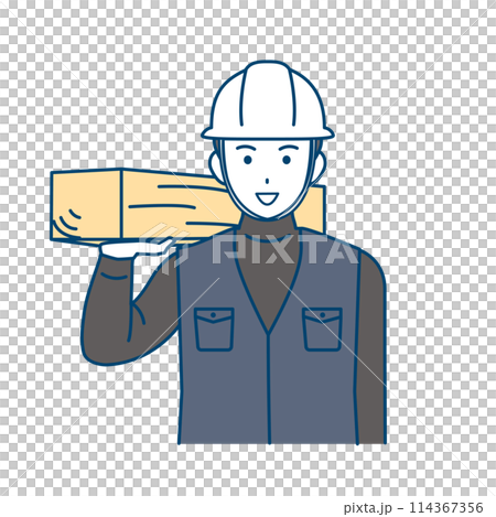 大工　土方の男性のイラスト 114367356
