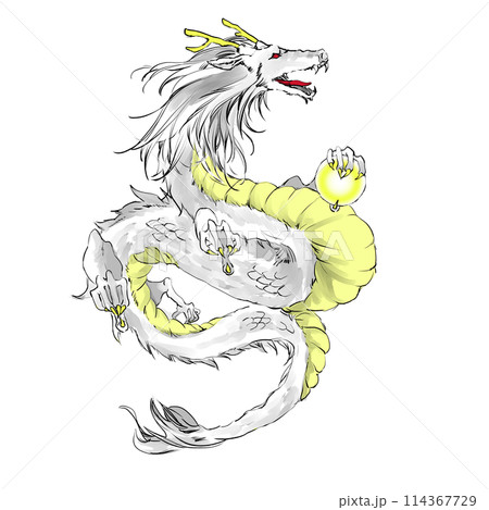 龍玉を持つ白龍 114367729