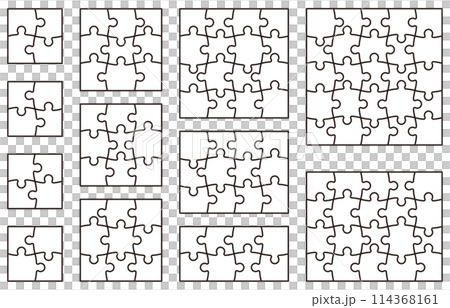 空白拼圖的矢量插圖集 114368161