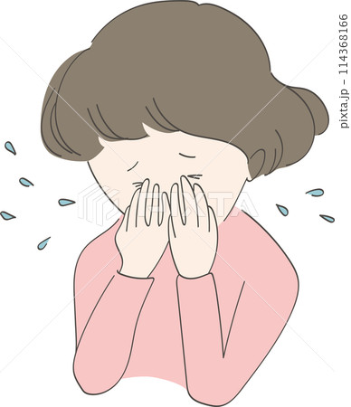 泣いている女性のイラスト 114368166