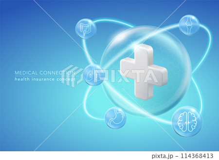 Concept of health insurance and medical connection Insurance covers treatment of various diseases including brain disease, stomach disease, lung disease, bone and intestinal disease. Vector file. Concept of health insurance and medical connection Insurance covers treatment of various diseases including brain disease, stomach disease, lung disease, bone and intestinal disease. Vector file. 114368413