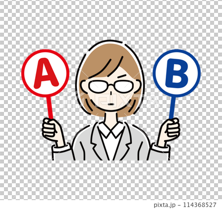 AかBを選ぶビジネスウーマン 114368527