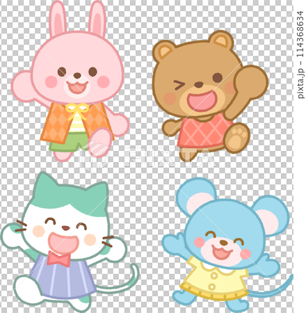 Cheerful animal characters 114368634
