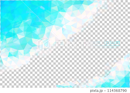 オパール色をした三角形のポリゴンモザイク幾何学模様　パステルカラーのクリスタルの背景素材イラスト 114368790