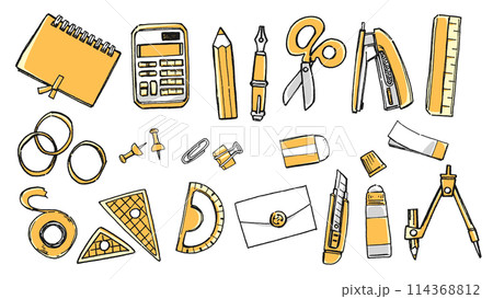イエロー色文房具セット イエロー色文房具セット 114368812