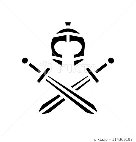 badge ancient soldier glyph icon vector illustration 114369198