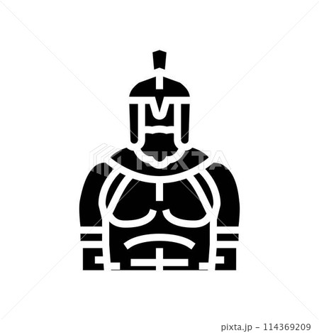 gladiator battle spartan roman glyph icon vector illustration gladiator battle spartan roman glyph icon vector illustration 114369209