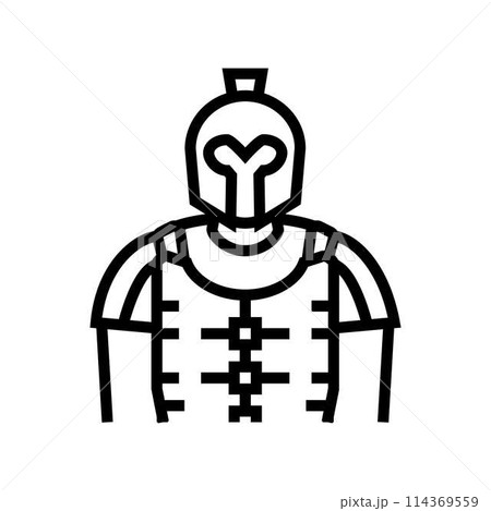 gladiator spartan roman greek line icon vector illustration gladiator spartan roman greek line icon vector illustration 114369559