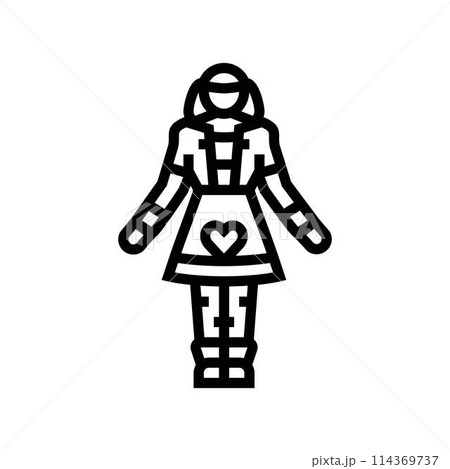 lolita fashion line icon vector illustration lolita fashion line icon vector illustration 114369737