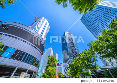 日本の東京都市景観　新宿副都心・新宿アイランドタワーなどを望む＝28日 114369840