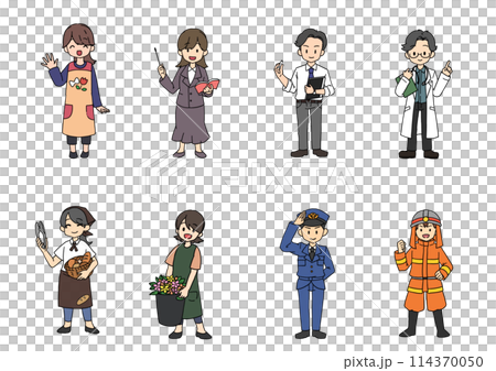 いろいろな職業の人たち いろいろな職業の人たち 114370050