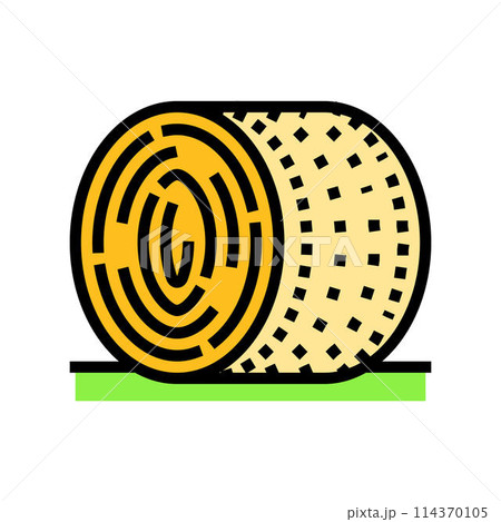 hay bales farmer color icon vector illustration 114370105