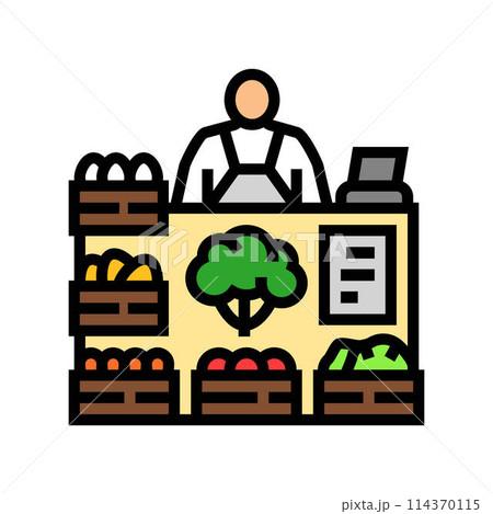 farm market farmer color icon vector illustration 114370115