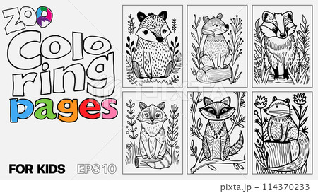 A set of six cat coloring pages for kids. The pages feature different types of animals and are designed for children to color. Kindle. POD. A set of six cat coloring pages for kids. The pages feature different types of animals and are designed for children to color. Kindle. POD. 114370233