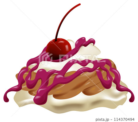 Delicious Cherry Topped Whipped Cream Dessert Delicious Cherry Topped Whipped Cream Dessert 114370494