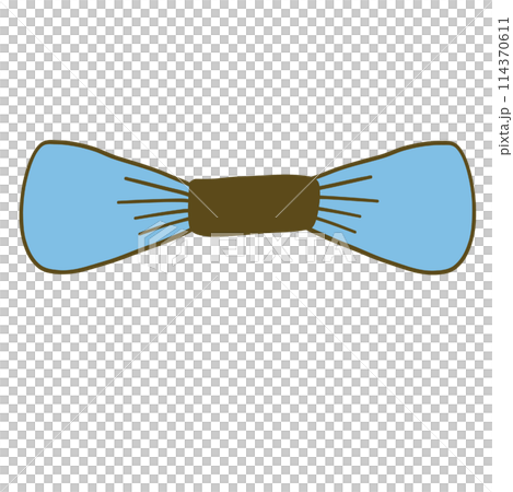 Blue bow illustration drawn with clean lines 114370611