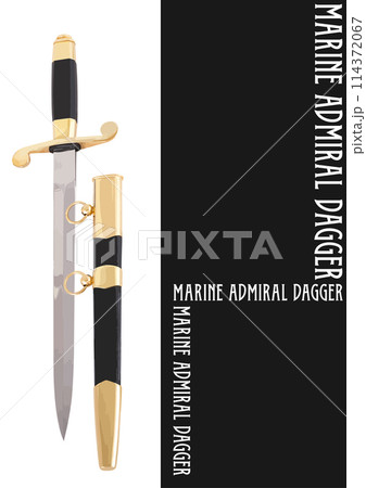Marine Admiral dagger. 3d vector illustration. Hand drawn illustration 114372067