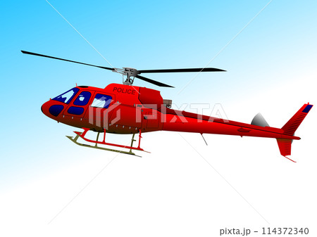 Police Helicopter. Vector 3d hand drawn illustration 114372340