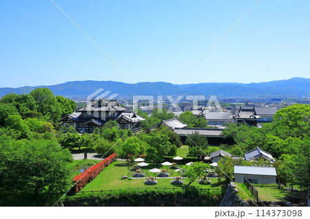 奈良県大和郡山市 郡山城跡天守台から見た市街地眺望 奈良県大和郡山市 郡山城跡天守台から見た市街地眺望 114373098