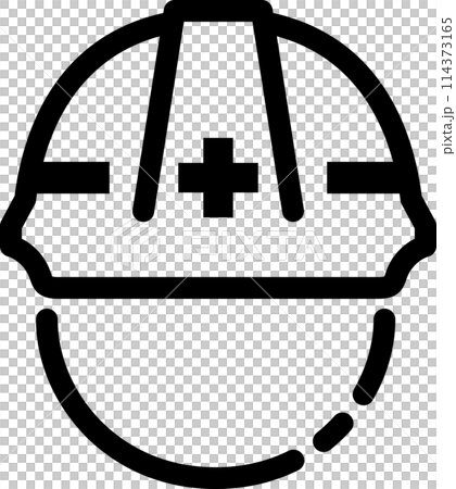 Construction helmet monochrome icon Construction helmet monochrome icon 114373165