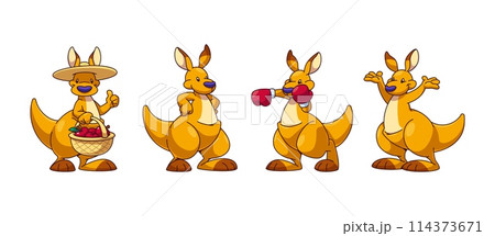 Funny happy kangaroo character mascot. 114373671