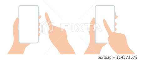 スマホの操作のシンプルなイラスト　ベクター素材 114373678