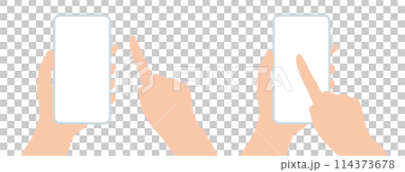 Simple illustration of smartphone operation Vector material Simple illustration of smartphone operation Vector material 114373678