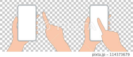スマホの操作のシンプルなイラスト ベクター素材 線あり スマホの操作のシンプルなイラスト ベクター素材 線あり 114373679