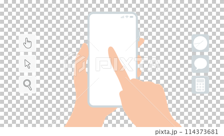 插圖集智慧型手機操作和圖示向量素材 114373681