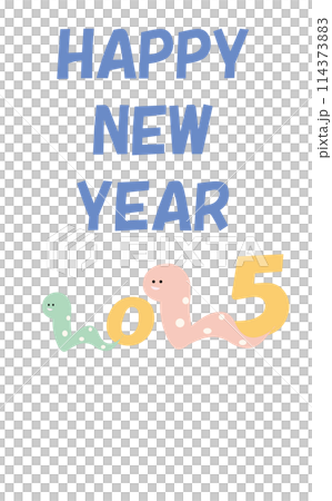 A cute and pop snake year template on a white background 114373883