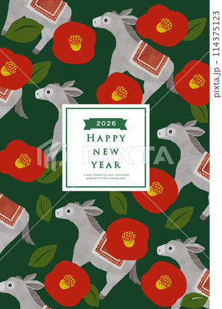 2026年　午年　年賀状テンプレート 114375123