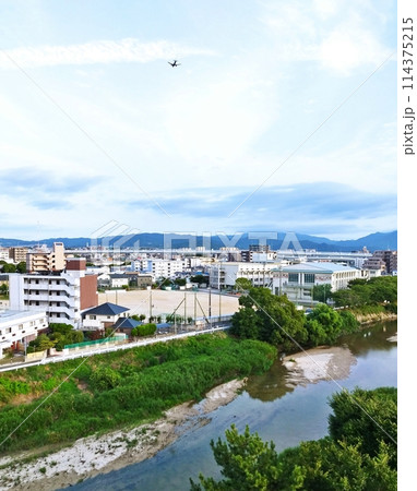 初夏の那珂川と横手中学校 初夏の那珂川と横手中学校 114375215
