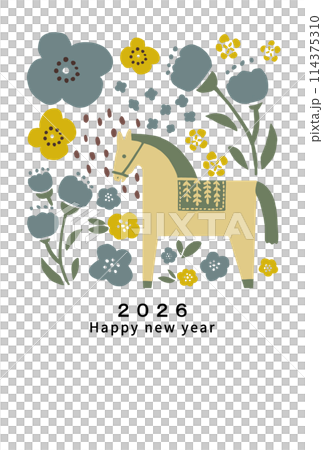 2026年新年賀卡模板 114375310