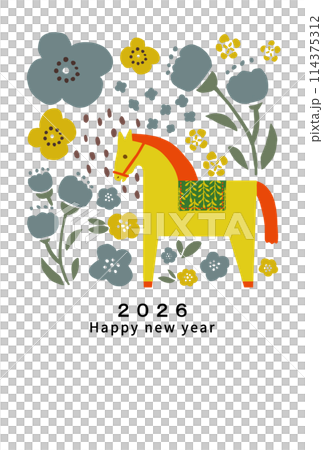 2026年新年賀卡模板 114375312