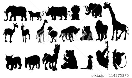 Silhouettes of Various Animals Collection 114375870