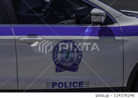 Greece, Santorini, Oia, police car 114376246