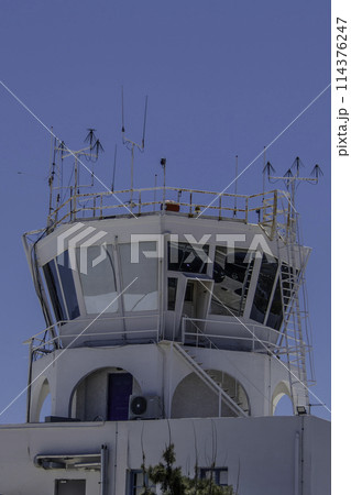 Greece, Santorini, Oia, airport control tower 114376247