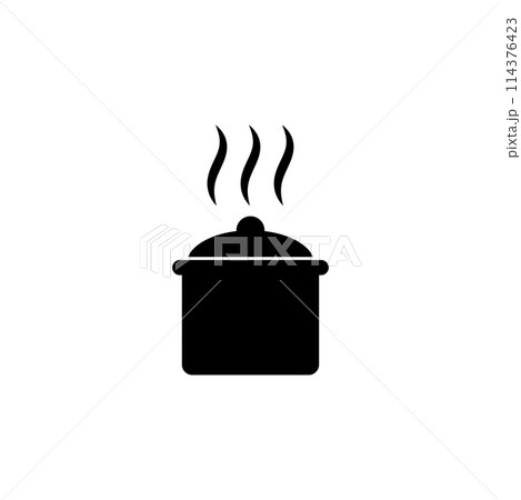 Boiling Cooking Pan Flat Vector Icon Boiling Cooking Pan Flat Vector Icon 114376423
