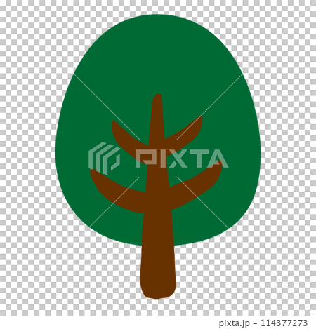 Vector illustration of a cute deformed tree 114377273